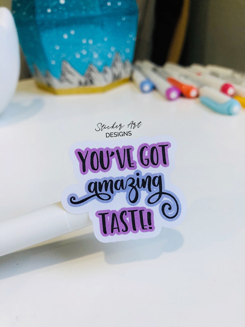 You've Got AMAZING TASTE Stickers, Happy Mail Labels, Eyelash Packaging Stickers, Thank you Stickers Business, Purple Custom Labels image 4