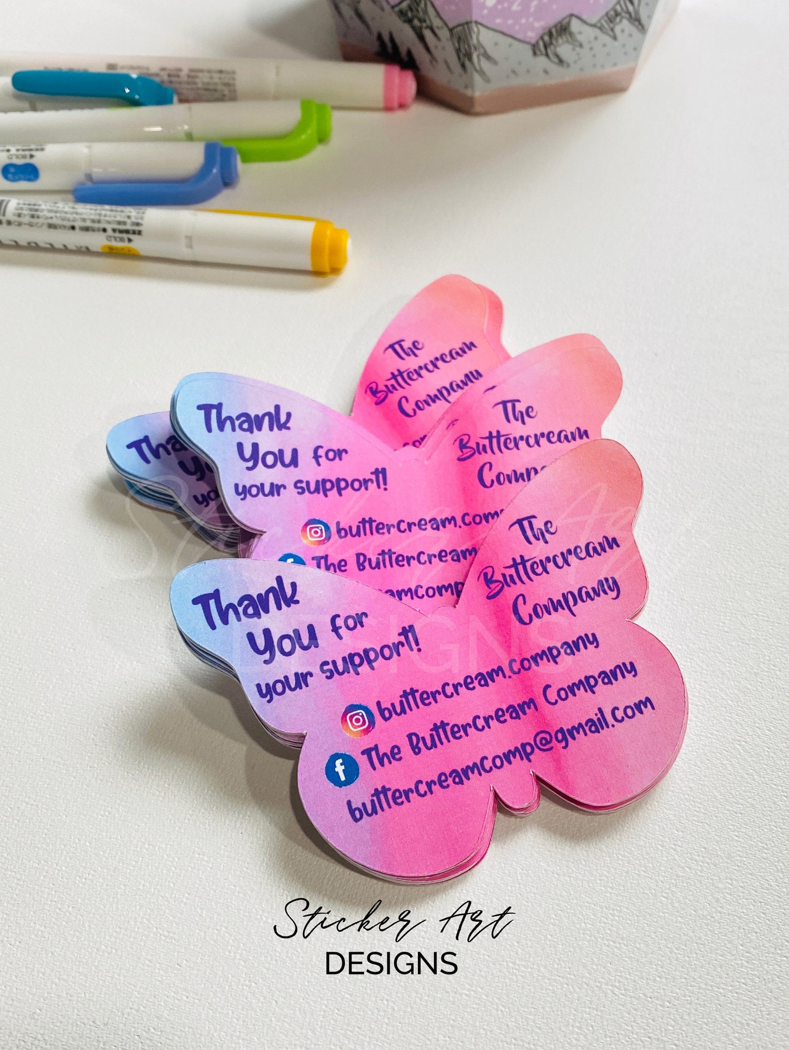 Thank You Packaging Card Custom Pink Thank You Cards Pink Etsy