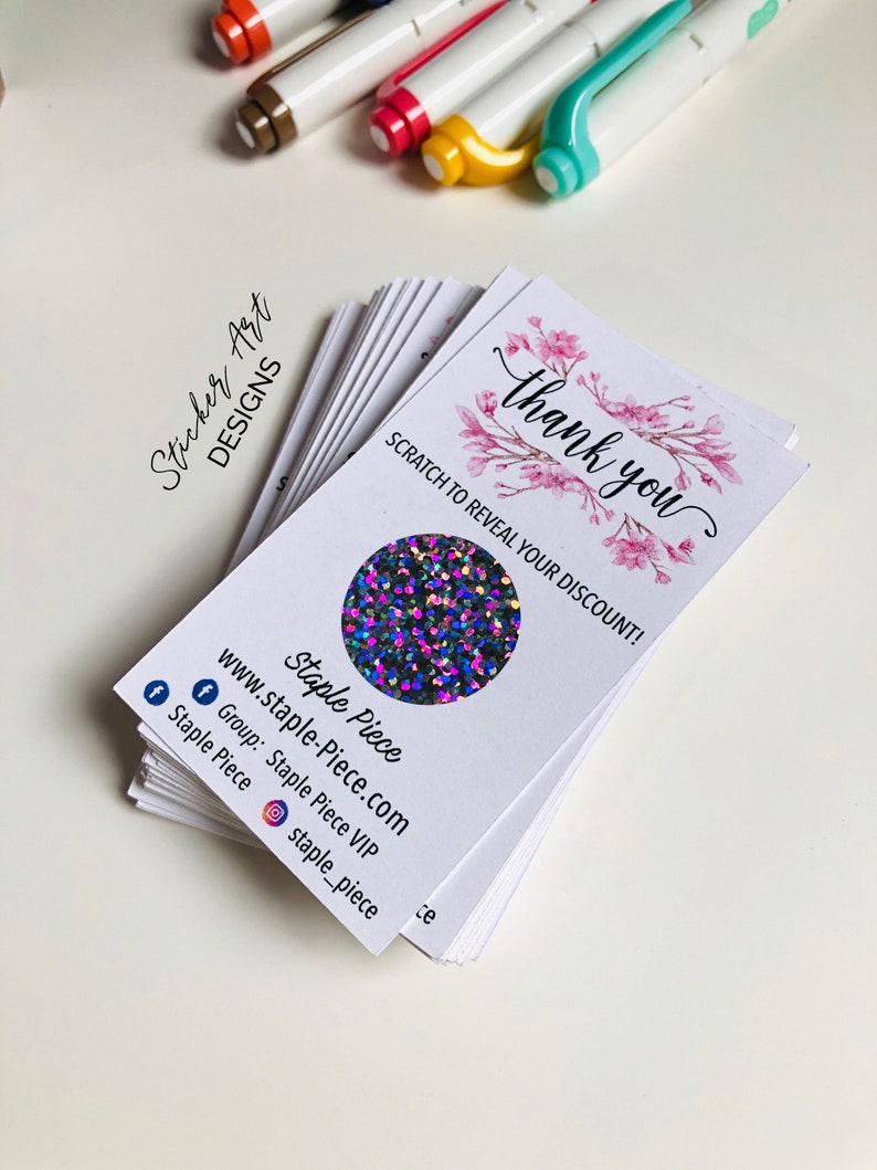 Small Business Cards Packaging Supplies Custom Business Cards Thank You Scratch Off Cards BUSINESS Order Inserts Scratch Off Win Cards