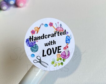 Handcrafted With Love Stickers, Crochet Stickers, Knitting Labels, Mad –  Sticker Art Designs