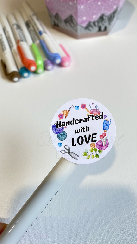 Handcrafted With Love Stickers, Crochet Stickers, Knitting Labels, Mad –  Sticker Art Designs