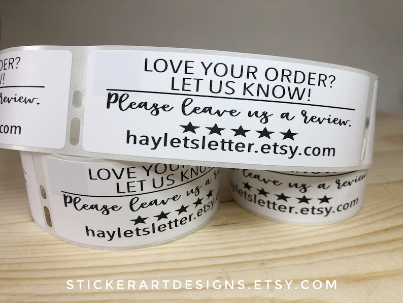 Leave Us a Review Stickers Etsy Review Reminder Etsy Review Etsy