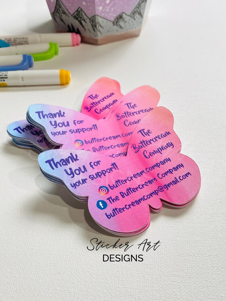 Thank You Packaging Card Custom Pink Thank You Cards Pink Etsy