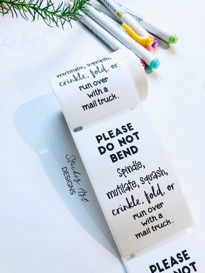 100 please do not bend stickers personalized business labels etsy