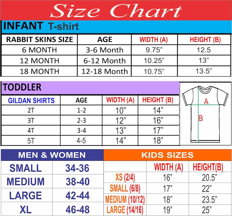 Barbie Size Chart