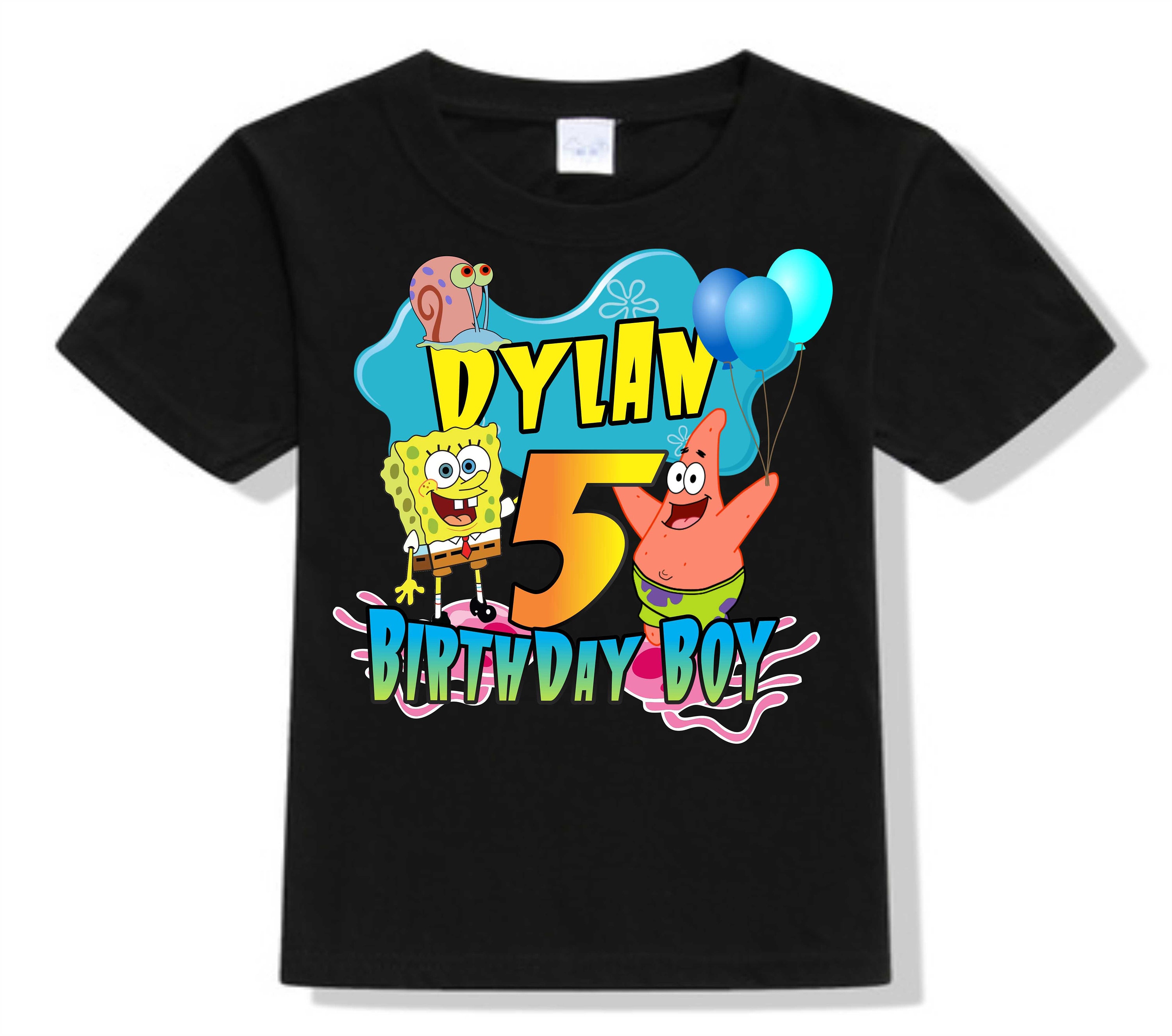 spongebob birthday boy or girl shirts spongebob theme shirts Etsy