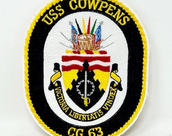 USS Cowpens FG 63 US Navy Ticonderoga Class Missile Cruiser Patch - Vtg 90s