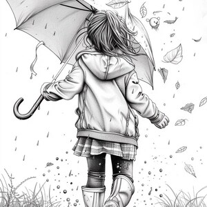 Rainy Day Coloring Pages: Printable Sheets | 45+ Kids' Rainy Scene Designs (Digital Download)