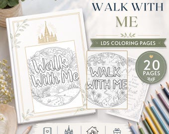 LDS "Walk With Me" Coloring Pages, 24 Printable LDS Youth Theme Designs, Set 3