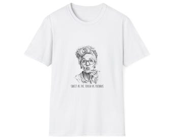Quirky Grandma Portrait T-Shirt | Retro Elderly Woman Illustration Tee