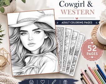 Cowgirl Coloring Pages, 52 Printable Western Fashion and Rodeo Designs