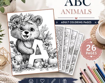 Alphabet Coloring Pages, 26 Printable ABC Learning Worksheets for Kids