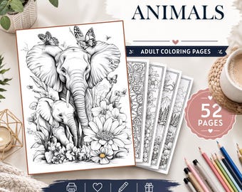 Animal Coloring Pages, 52 Printable Woodland, Farm and Safari Designs