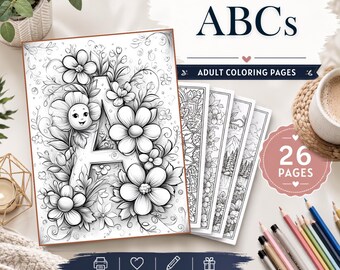 Alphabet Coloring Pages, 26 Printable ABC Learning Worksheets for Kids