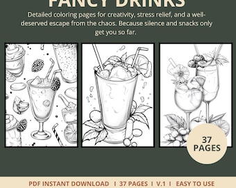 Fancy Drink Coloring Pages: 37 Printable Cocktails & Umbrellas Designs for Adults