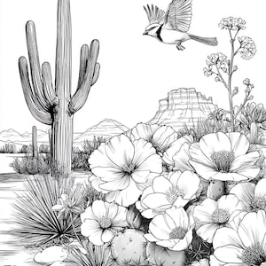 Arizona Coloring Pages | 16 Printable Desert-Themed Sheets | Digital Download