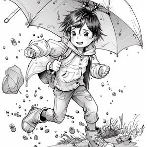 Rainy Day Coloring Pages: Printable Sheets | 45+ Kids' Rainy Scene Designs (Digital Download)