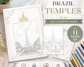 Brazil LDS Temple Coloring Pages, 11 Printable Church Activity Sheets