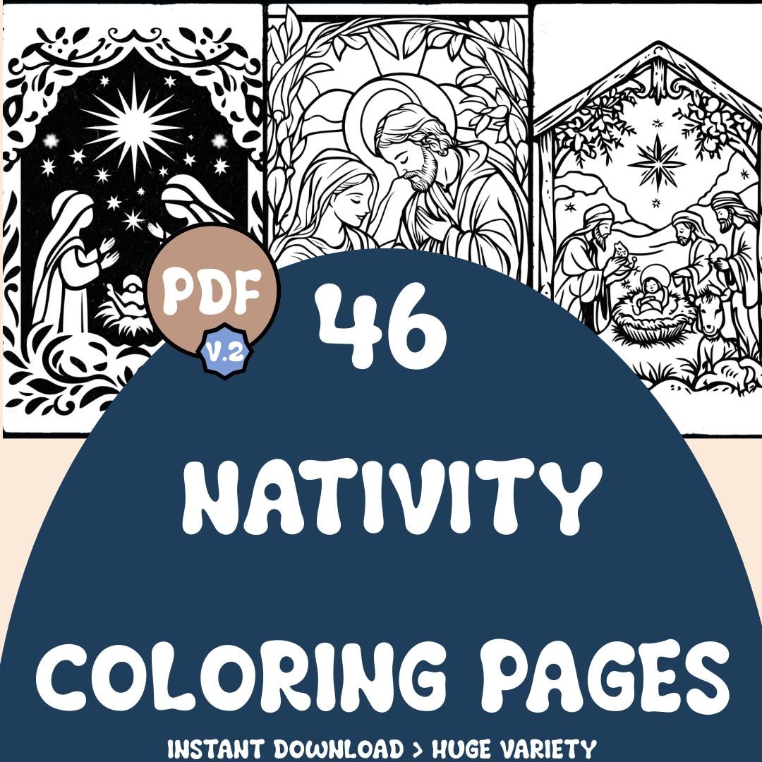 Nativity Coloring Pages | 46 Pages | Jesus, Christmas | Digital ...