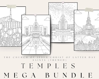 LDS Temple Coloring Pages | 73 Pages | Digital Download | Printable PDF | Mega Bundle V.1