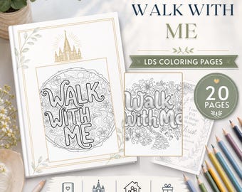 LDS "Walk With Me" Coloring Pages, 20 Printable LDS Youth Theme Designs