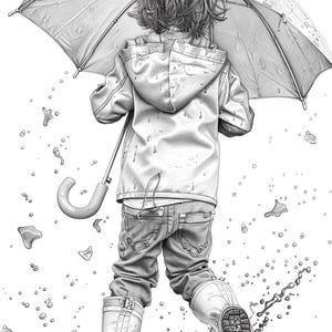 Rainy Day Coloring Pages: Printable Sheets | 45+ Kids' Rainy Scene Designs (Digital Download)