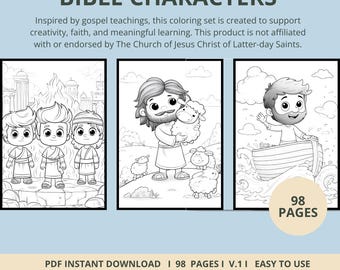 Bible Character Coloring Pages, 98 Printable Scripture Story Designs