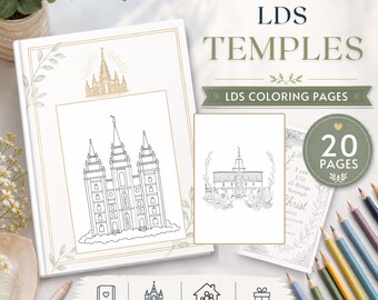 LDS Temple Coloring Pages, 20 Printable Church Activity Sheets