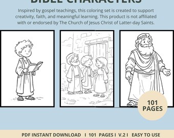 Bible Character Coloring Pages, 101 Printable Scripture Story Designs