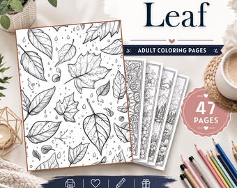 Leaf Coloring Pages, 47 Printable Greenery and Foliage Designs
