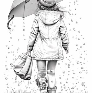 Rainy Day Coloring Pages: Printable Sheets | 45+ Kids' Rainy Scene Designs (Digital Download)