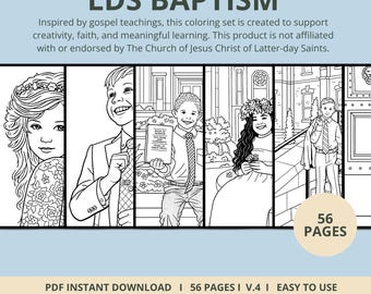 LDS Baptism Coloring Pages, 56 Printable Primary Activity Sheets