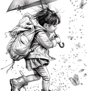 Rainy Day Coloring Pages: Printable Sheets | 45+ Kids' Rainy Scene Designs (Digital Download)