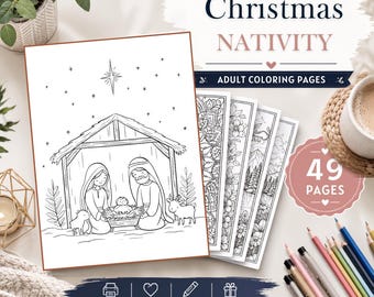 Nativity Coloring Pages, 49 Printable Christmas Jesus and Stable Designs