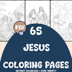 Jesus Coloring Pages | 65 Pages | Christian, LDS Themed | Digital Download | Printable PDF | V.2