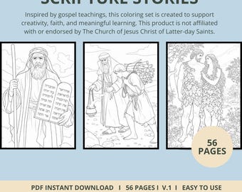 Scripture Story Coloring Pages, 56 Printable Bible Scene Designs