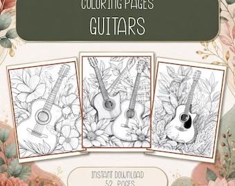 Guitar Coloring Pages: 52 Printable Instrument & Musician Designs