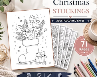 Christmas Stocking Coloring Pages, 71 Printable Holiday and Gift Designs