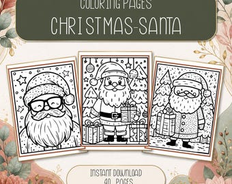 Santa Coloring Pages: 40 Christmas Themed Designs