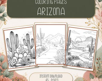 Arizona Desert Landscape Coloring Pages: 45 Printable Mountain & Waterscape Scenes