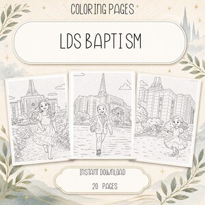 LDS Baptism Coloring Pages, 20 Printable Primary Activity Sheets