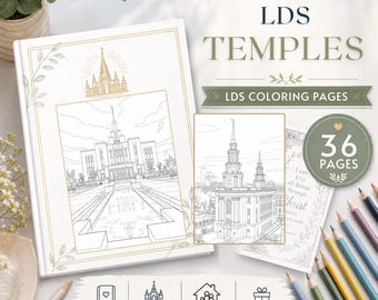 LDS Temple Coloring Pages, 36 Printable Church Activity Sheets