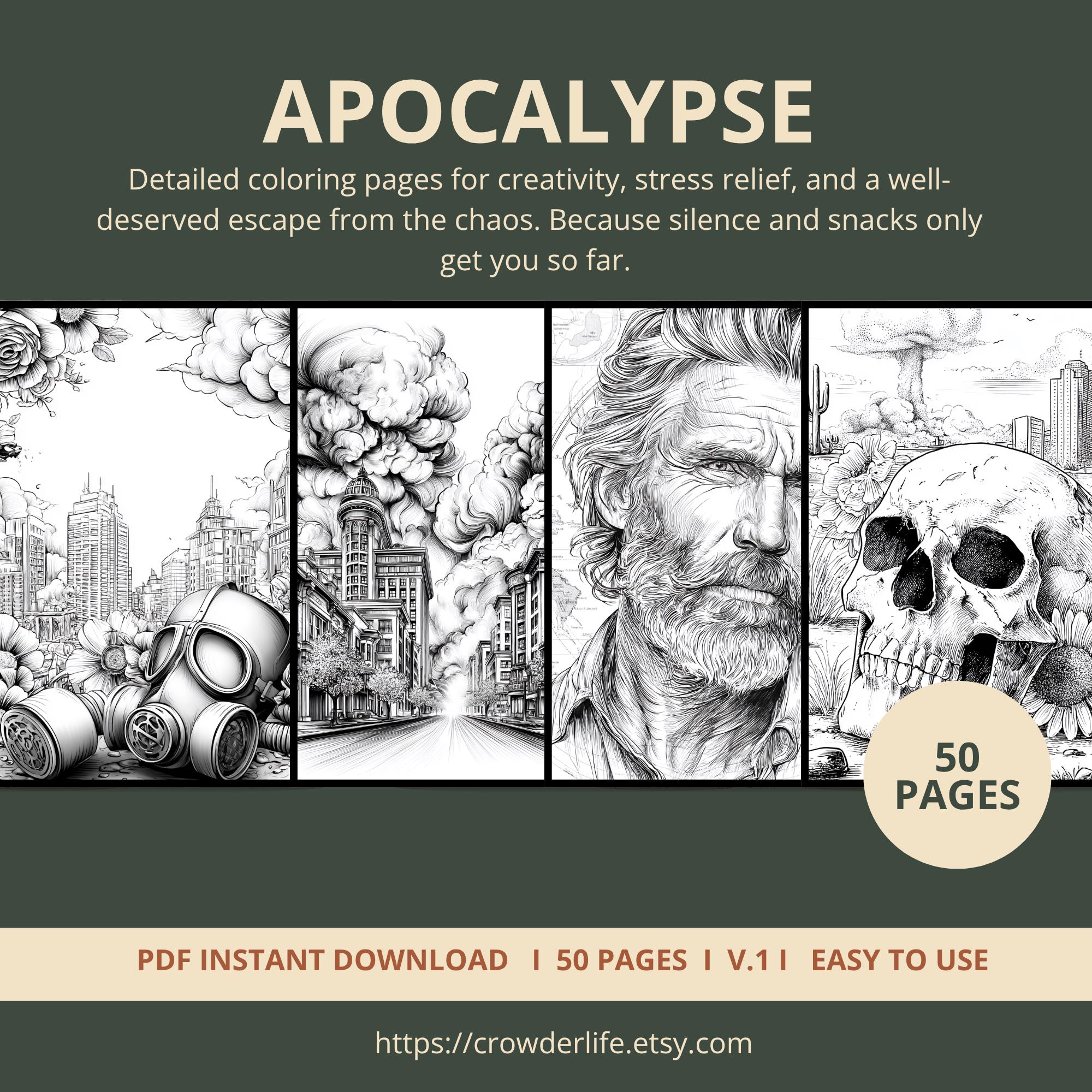 Apocalypse Coloring Pages | 50 Pages | Last Man, Destruction | Digital ...