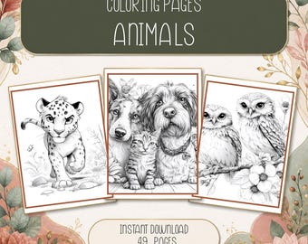 Animal Coloring Pages, 49 Printable Woodland, Farm and Safari Designs
