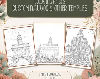 Custom Nauvoo & Other Temple Coloring Pages