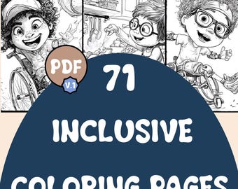 Inklusive Malseiten, 71 druckbare Designs für Menschen mit Handicap