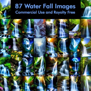 87 Downloadable Majestic Waterfall image files, Royalty Free, Commercial Free use for your print on demand shop
