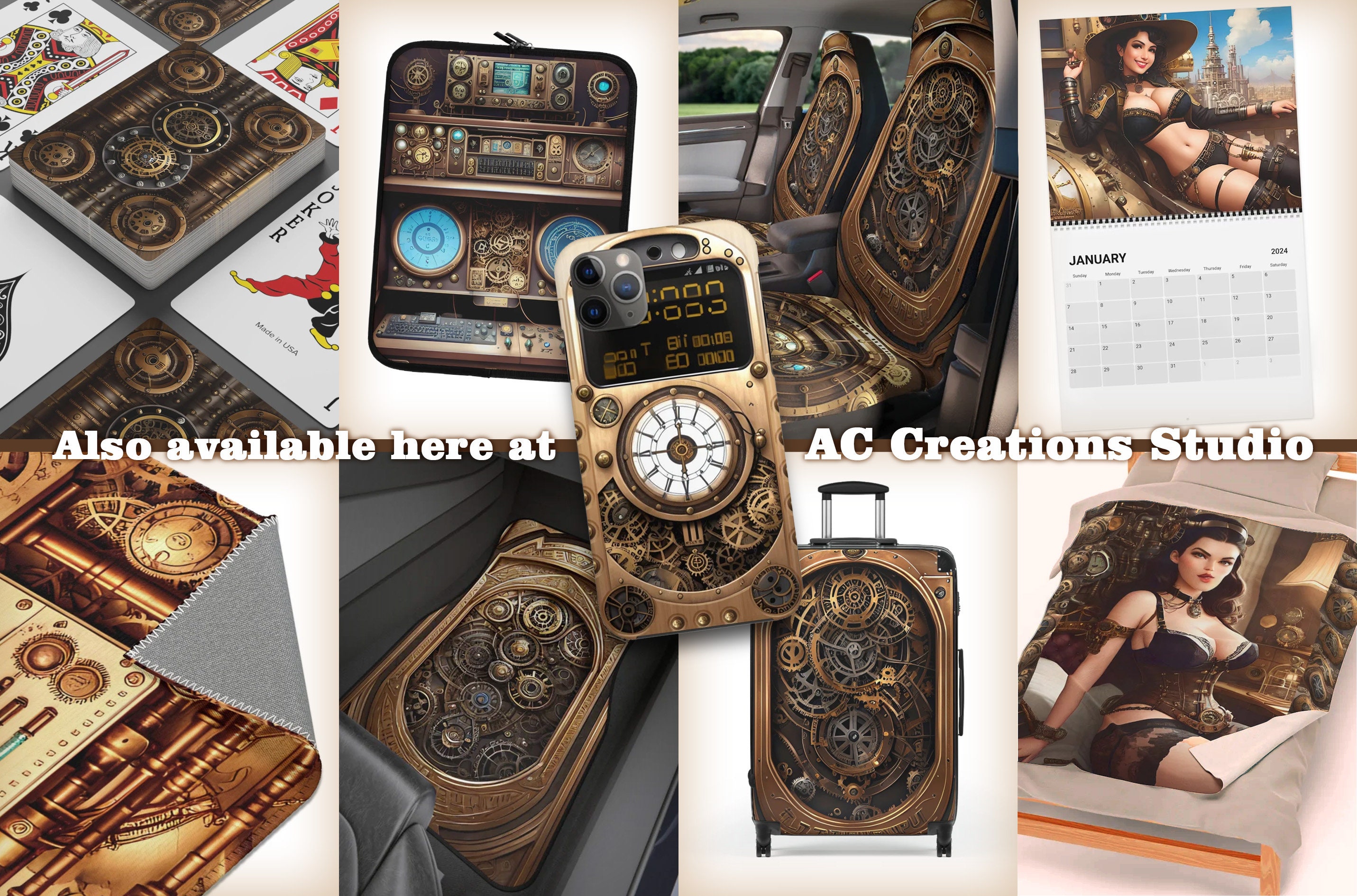 Steampunk Pattern Print Car Seat Cover
