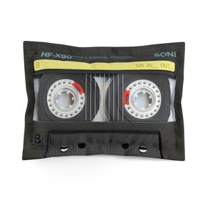Fronha de travesseiro de microfibra cassete old school