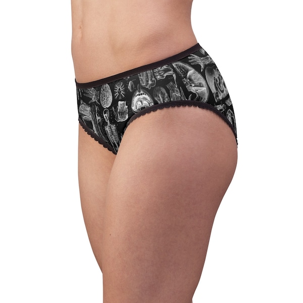 Culotte pour femme à imprimé blanc sur fond noir Anatomie humaine